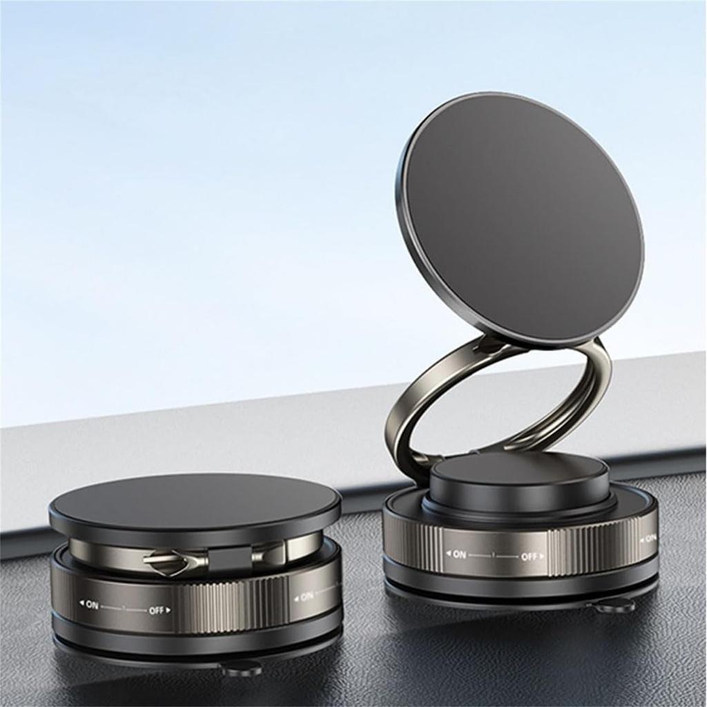 360° Adjustable Vacuum Magnetic Phone Holder, Upgraded Folding Magnetic Car Phone Holder, For Car/Gym/Mirror/Shower