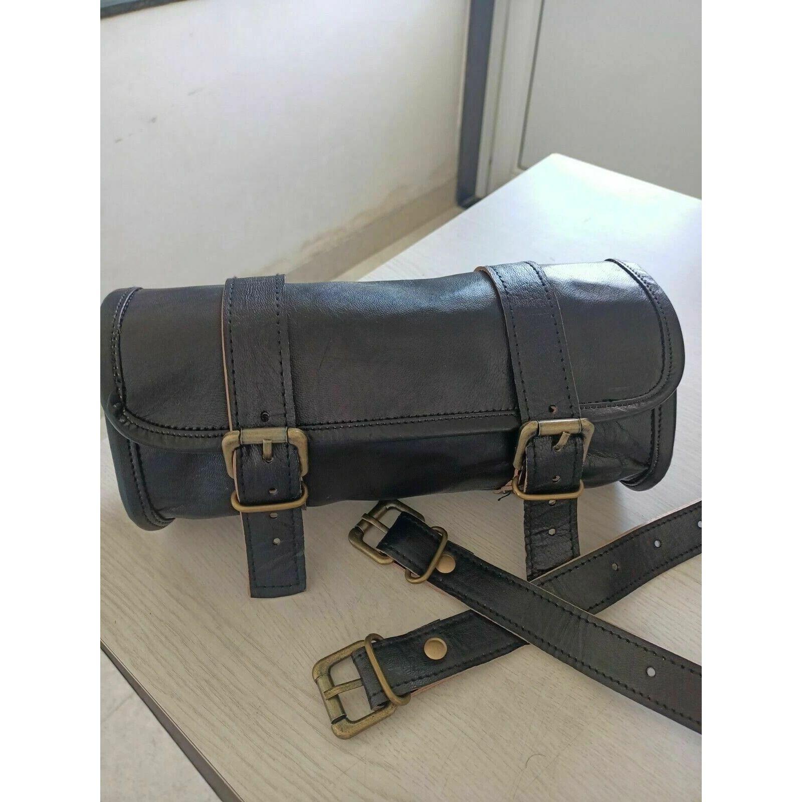 

Мотоциклетная сумка Инструмент Кожаный рулон Универсальная вилка Седло Натуральная Винтажная Черная 9 x 5 x 4 in