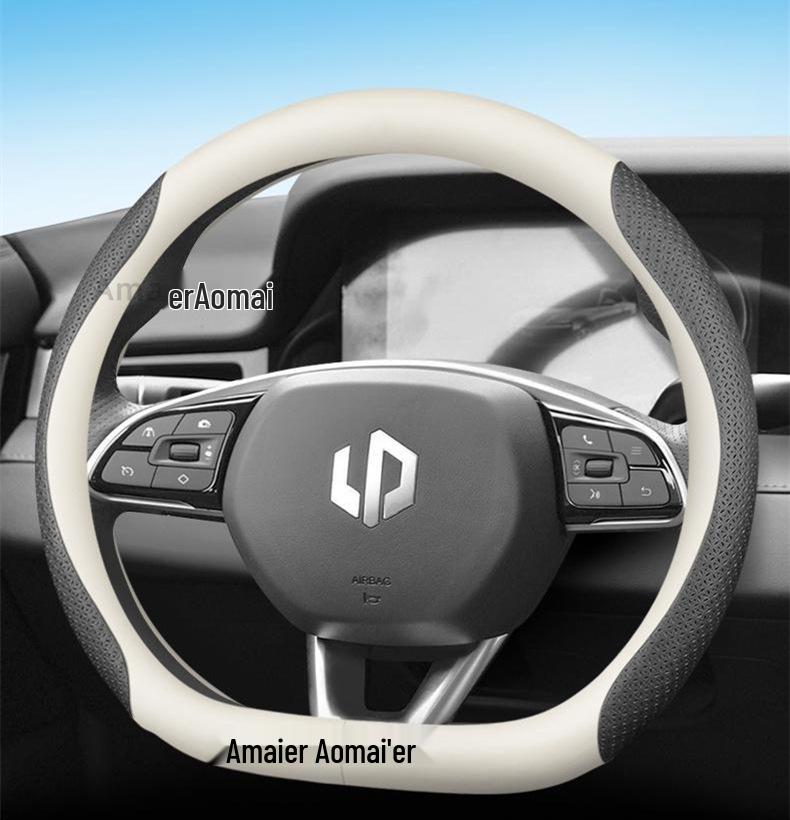 Echtes Leder Lenkradbezug für Leapmotor T03 - Ganzjahres-Universalsitz