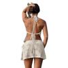 1116 summer vacation casual jacquard vest short skirt two-piece women's niche apricot fashion suit women's clothing