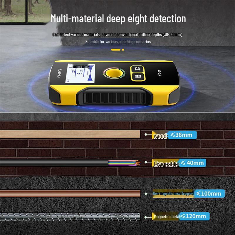 FNIRSI WD-01 Wall Detector for Steel Bars, Pipelines, and Wires - Metal Measurement and Scanning Tool