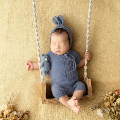 Handmade Weave Swing Chair Original Photography Props Baby Hammock Baby Photography Commemoration Studio Props Wooden Furniture