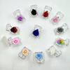 Clear Acrylic Preserved Rose Gift for Engagement Ring Holder&Jewelry Gift Box for Weddings,Valentine's,Christmas&Mother's Day