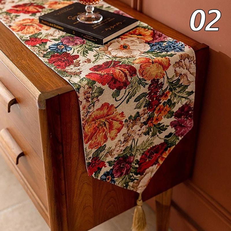 French Style High-grade Fabric Tassel Table Runners Living Room Coffee Table Decor Tea Table Flag TV Cabinet Tea Seat Tablecloth