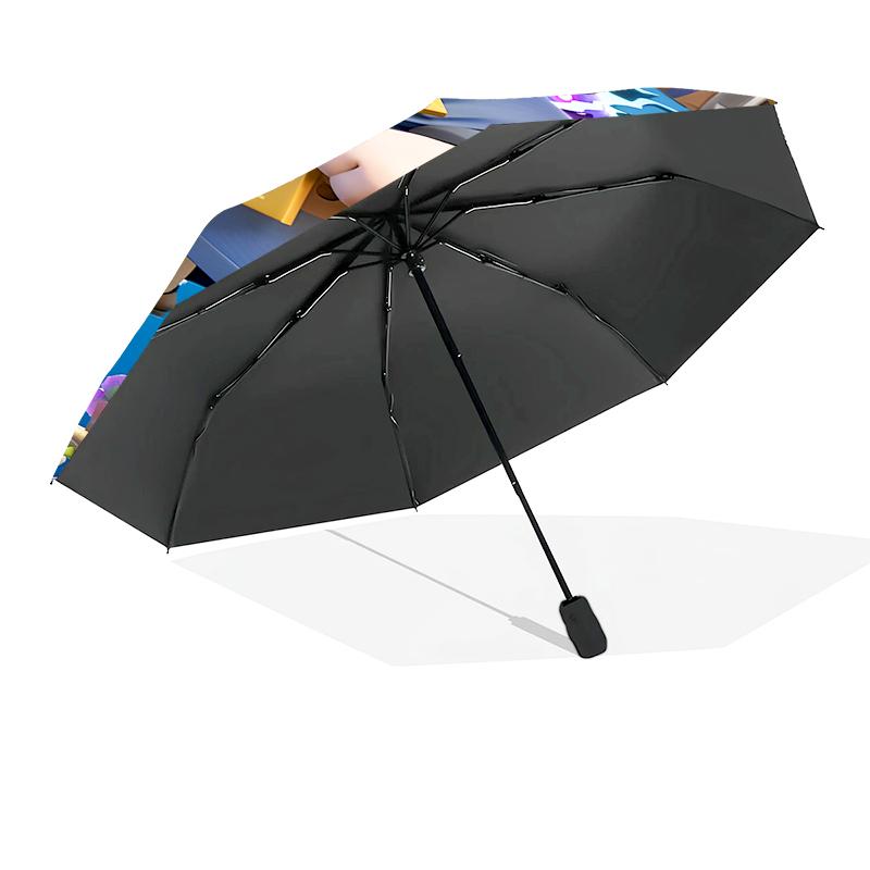 Clash Royale Heroes Collage Automatic Folding Umbrella - 8-Rib Travel Umbrella with Auto Open/Close & Portable, Gift for Christmas, Birthdays