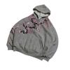 Mens Oversized Hooded Open-Front Sweatshirt With 3D Print Loose Fit Streetwear Casual Top