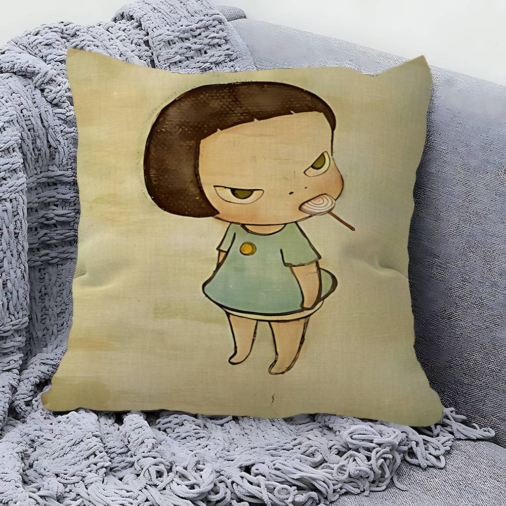 

YYoshitomo Nara Pillow Gift Home Office Decoration Bedroom Sofa Car Cushion Cover case x 30X30cm