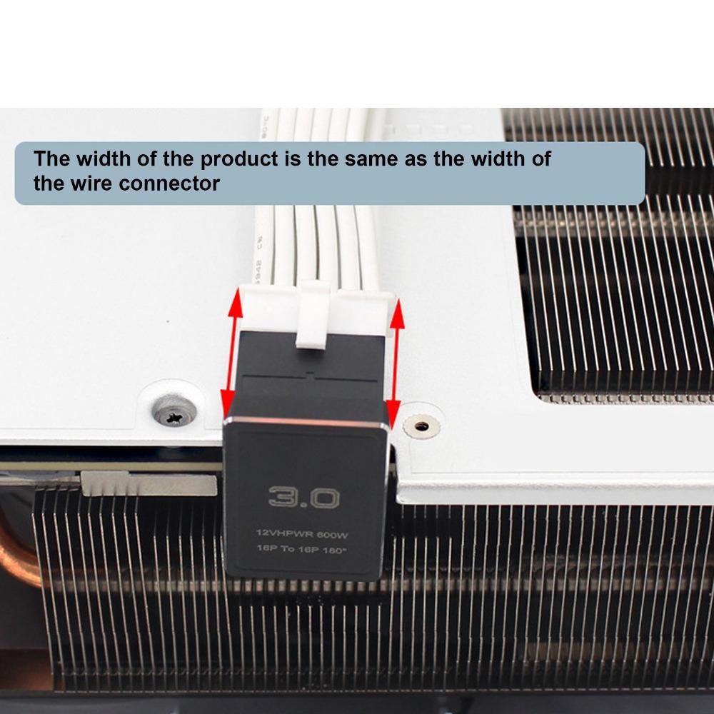 Plug and Play ATX 16Pin to 16pinAdapter Male To Female 180 Degree Angled Adapter Graphics Card