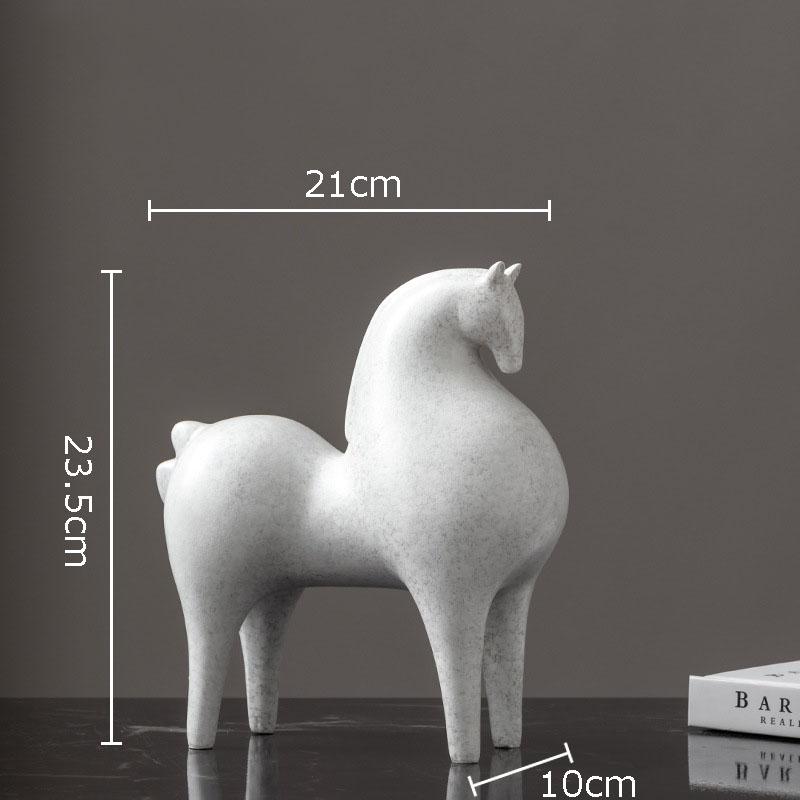 Creative White Horse Resin Sculpture Modern Crafts Ornaments Desk Decoration Minimalist Horse Statue Room Aesthetic Decor