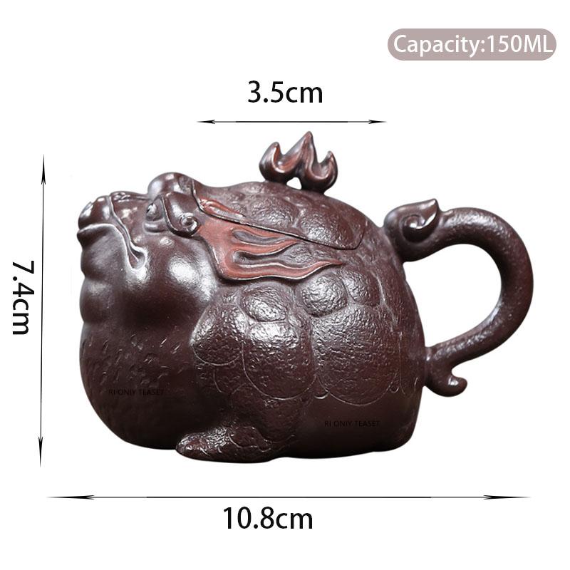 150ml Chinese Yixing Purple Clay Teapot Beauty Zisha Kettle Creative Handmade Golden Toad Shape Tea Pot Household Tea Set