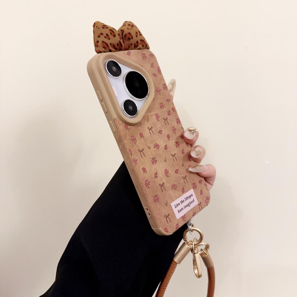 Xiaoxiang-style Red Small Floral Huawei P70, Apple 16 Phone Case Oppreno12 Fully Wrapped, Vivox100 with Veneer
