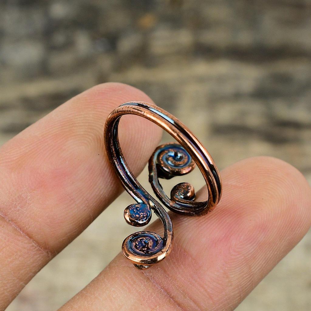Anillo de Turmalina Multicolor en Bruto Anillo de Cobre Electroformado Anillo Ajustable Hecho a Mano Joyería de Cobre Anillo Para Mujer Joyería de Piedras Preciosas Electroformadas