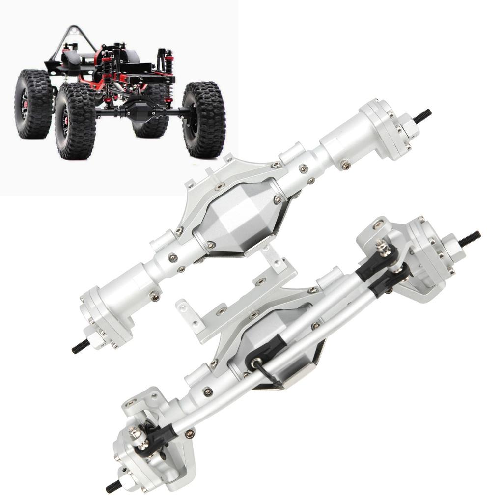 Front Rear Axle Upgrade Parts Fit for SCX10 II 90046 90047 1 10 Axial RC Car ModelSilver