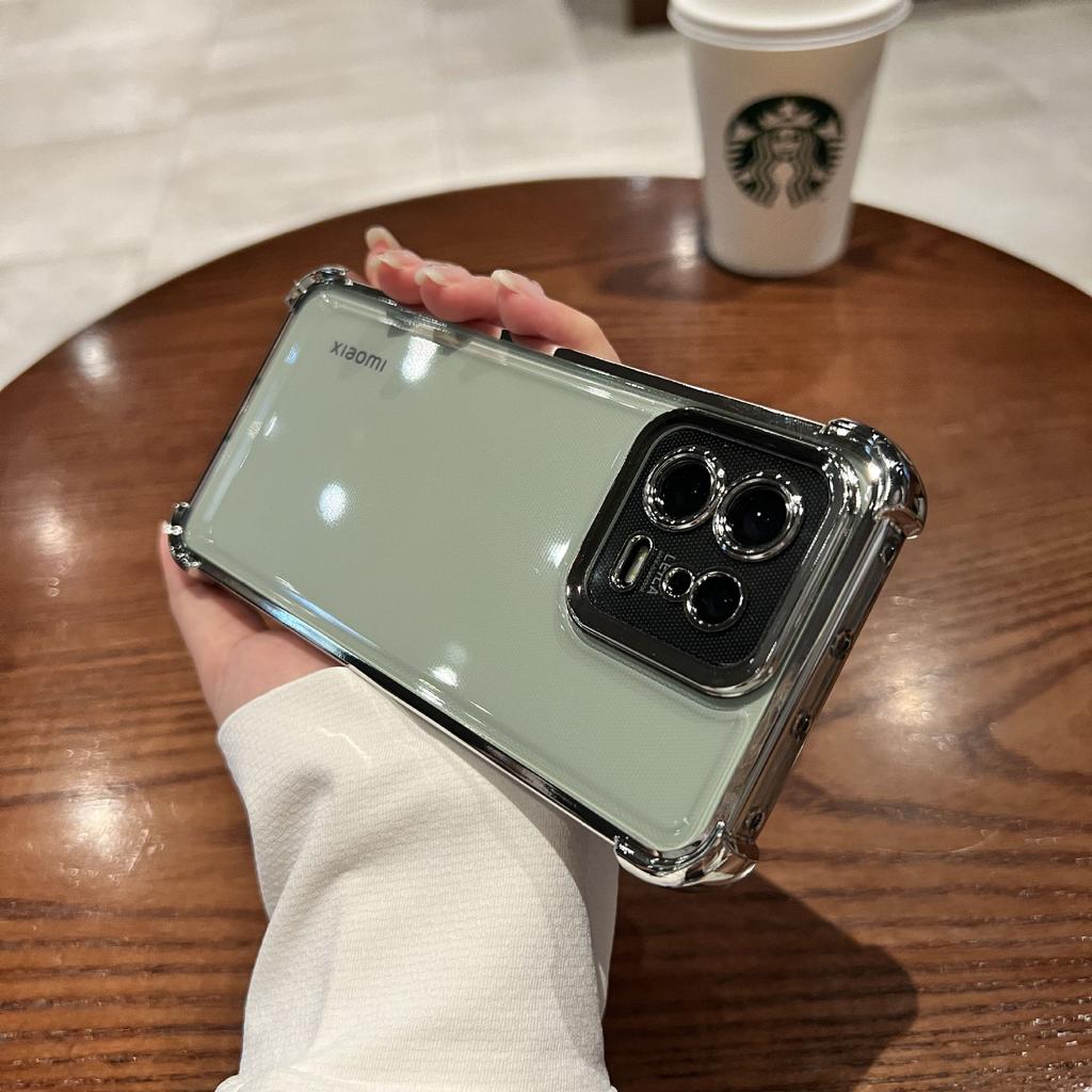 Applicable To Xiaomi Mi 11 Four-corner Airbag Mobile Phone Case Redmi Note11 Electroplated Transparent K11 Lens Film 11C Anti-drop Cover