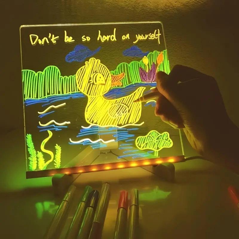 1pcs DIY Writing Board LED Glow Kids Drawing Tablet Erasable Light Up Board Children Craft Toy Educational Gift Home Decoration