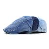 New beret rhombus plaid cap blue denim hat fashion men's and women's forward hat