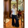 Korean Niche Design Sense Lace Splicing V-neck Short-sleeved T-shirt Women's Summer Slim and Thin White Temperament Top Tide