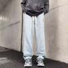 Autumn and Winter Straight Jeans Men's American Loose Trendy High Street Casual Wide Leg Pants