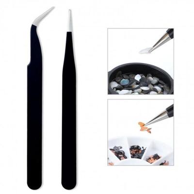 Nail Tweezers 2-piece Set, Self-nail Care Gel Nail Stickers