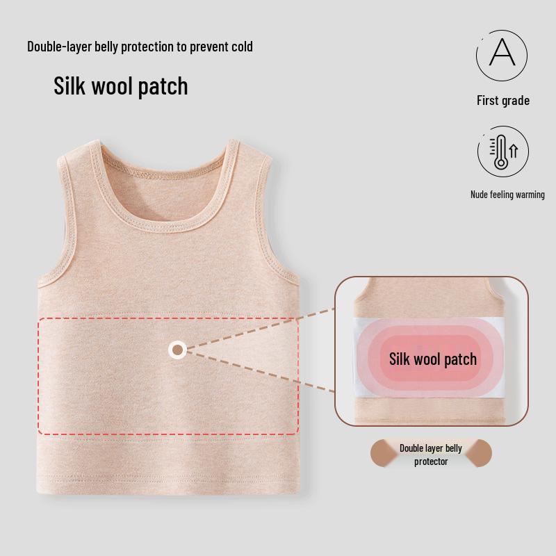 

Baby Belly-Protecting Warm Vest for Boys and Girls - Cotton Shu Velvet, Ideal for Spring, Autumn, and Winter, Base Layer for Infants. 100 cm легкие хаки