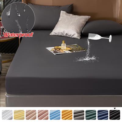 Capa de cama à prova d'água colorida, capa de colchão respirável, bolso profundo, à prova de poeira, lençol para cama de casal, gêmeos, queen, king