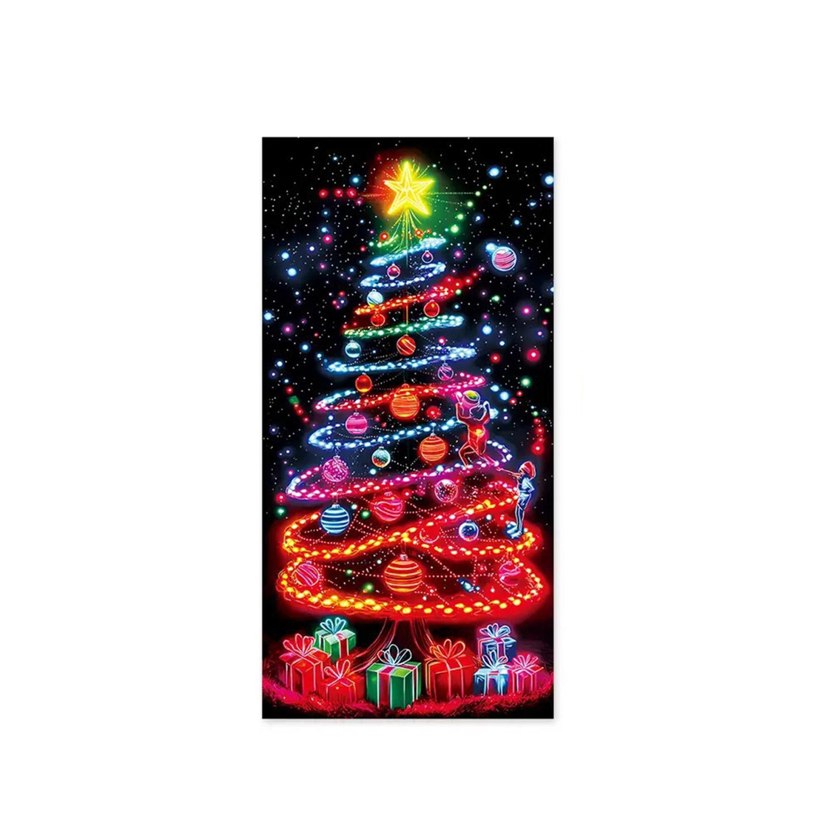 

Christmas Fluorescent Door Frame, Door Cover Background, Holiday Party Decoration, Christmas Decoration Hanging Cloth One Size