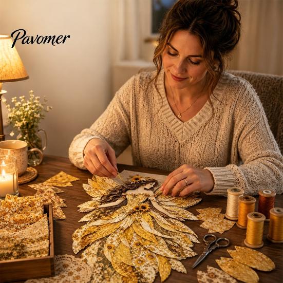 Stoffbastelbedarf Blumenfee Patchwork DIY-Set, Mehrlagiges Nähen Skurriler Heimdekorations-Blumen-Bausatz für Erwachsene, Wanddekoration