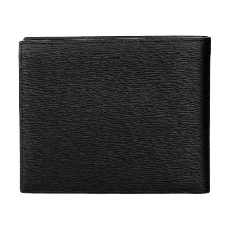 Montblanc Logo Short Folded Leather Wallet Men wallet Black 8372