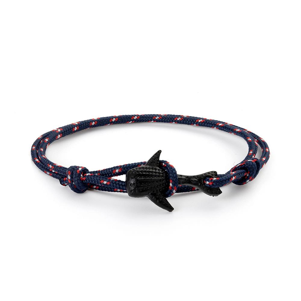 Fashion Nylon Bracelets For Men Women Couple Gifts Wrap Braided Wristband Male Bracelet Rope Alloy Hook Anchor Bangle