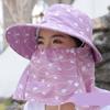 Sun Protection Cover Face Cap Neckline Mask Tea Picking Hat Portable Sunscreen Bucket Hat  Riding