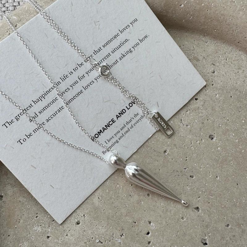 FY-43TL51 S925 Sterling Silver Korean Version Small Unique Design Vintage INS Style Fashionable Sweater Chain Trendy
