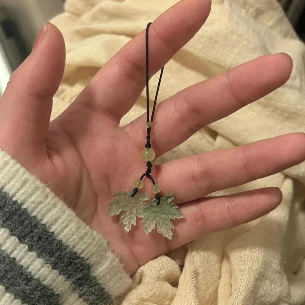 Transparent Snowflake Christmas Tree Cute Leaves Wind Chime Pendant Mobile Phone Lanyard Kawaii Bag Decor Gifts