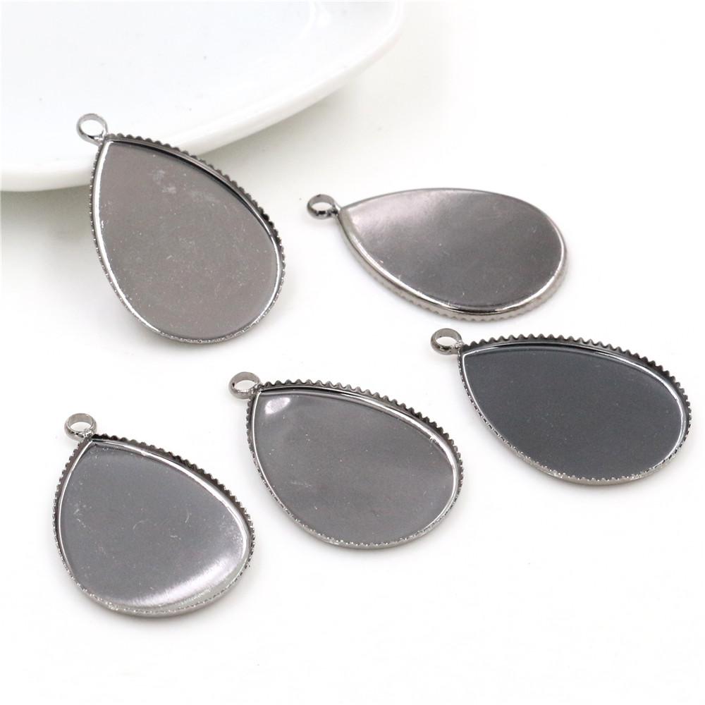 10x14mm 13x18mm 18x25mm  Copper Drop Style Tooth Cabochon Base Cameo Settings for DIY Necklace Jewelry Making Supplies