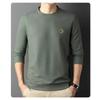 New Quality Men's Long-sleeved T-shirt Solid Color Round Neck Bottoming Shirt T-shirt Casual T-shirt Large Size Top Men's Autumn and Winter