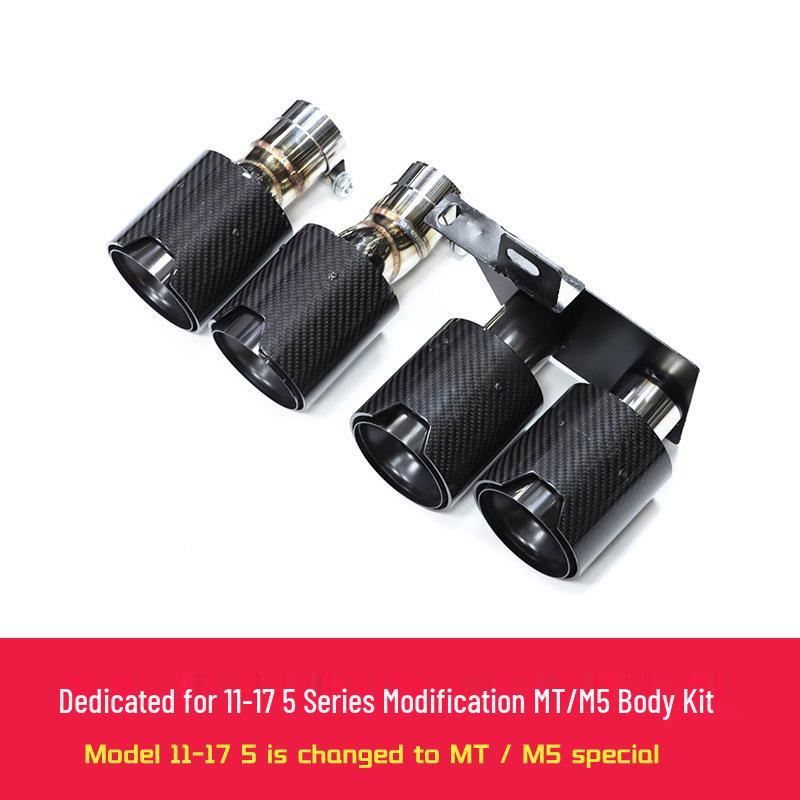 BMW 5 Series F10/F18 M5-Style Quad Exhaust Tailpipes, Stainless Steel & Carbon Fiber for 520, 525, 530li.