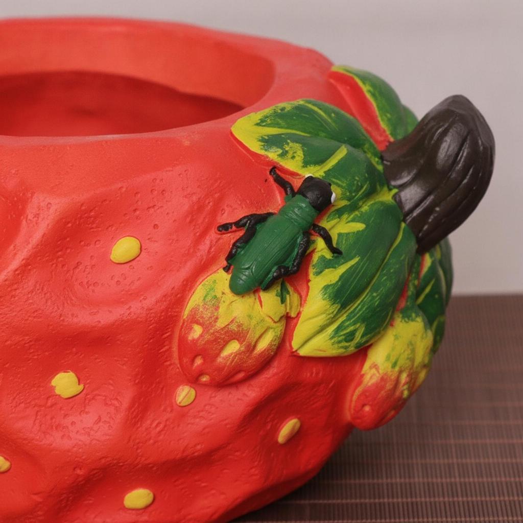 Decorative Planter with Drainage Hole Textured Sculptural Garden