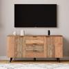 Sideboard, Vintage TV Cabinet Adjustable Shelves, 2 Doors 3 Drawers, Chest of Drawers Living Room, Dining Room, Bedroom, Brown, 140 X 35 X 70 Cm