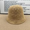 Three-dimensional Jacquard Knitted Bucket Hat Women's Breathable Hollow Bucket Hat Summer Versatile Face Small Sun Hat Tide