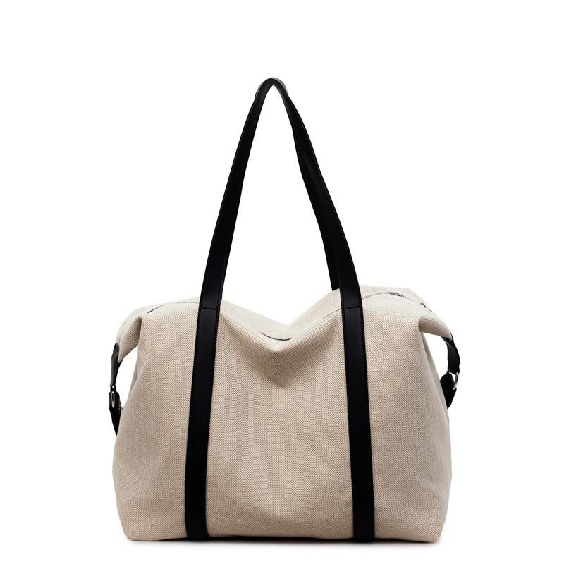 Large Capacity Canvas Tote Bag Women Stylish Shoulder Crossbody Travel With Zipper Phone Pocket