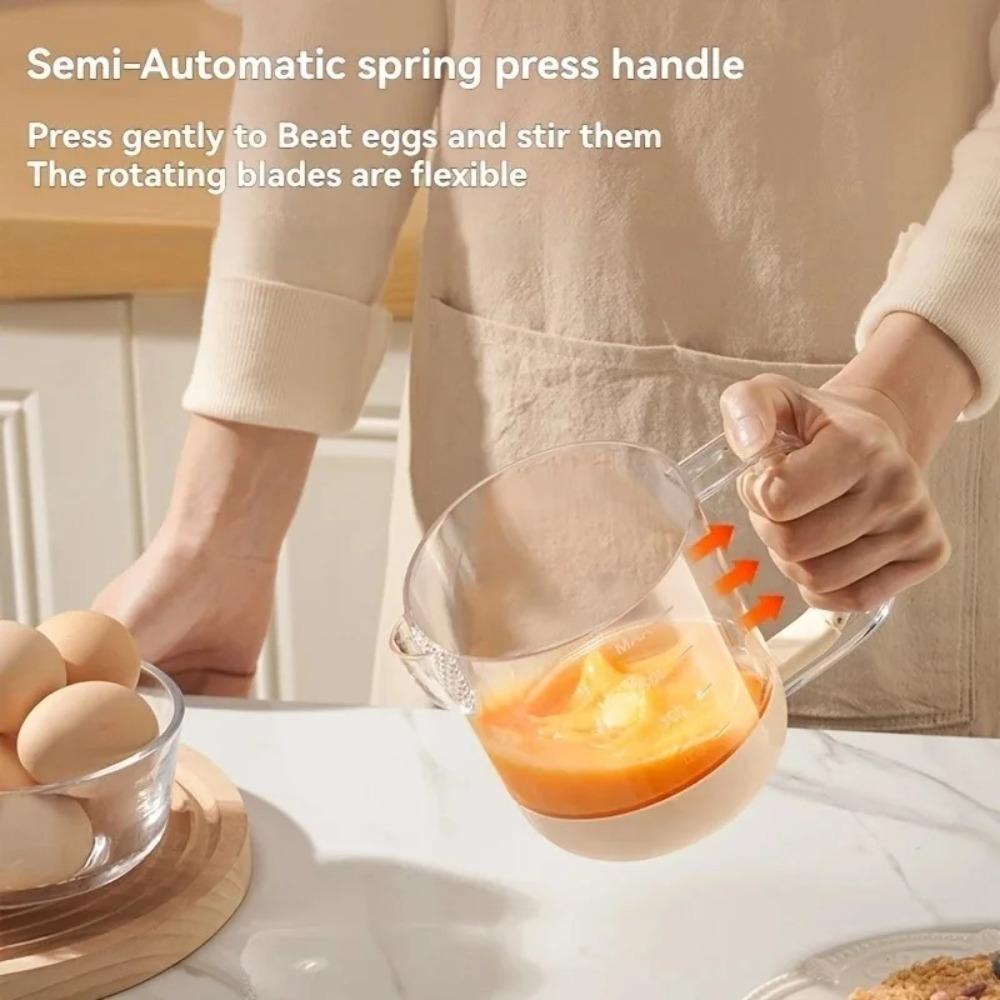Dust-proof Egg Beater with Clear  Scale Liquid Mixing Cup Multi-Functionl Mixing Cup Whisk  Baking