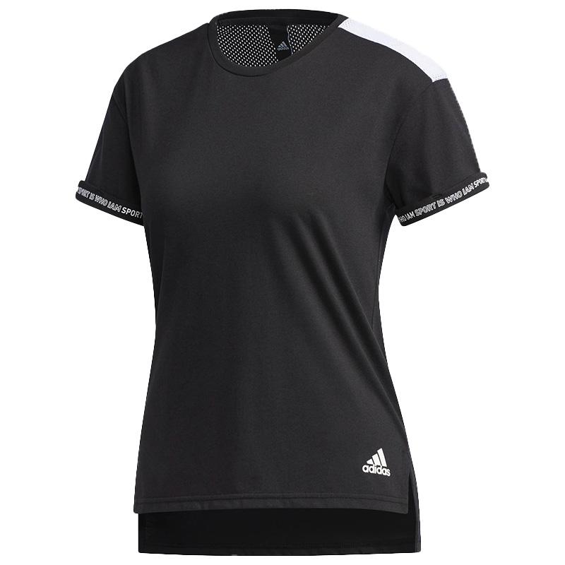 

Adidas Sports Lifestyle Comfortable Soft Moisture-Wicking Short Sleeve Regular T-Shirt Women Tops Black CX5156 S