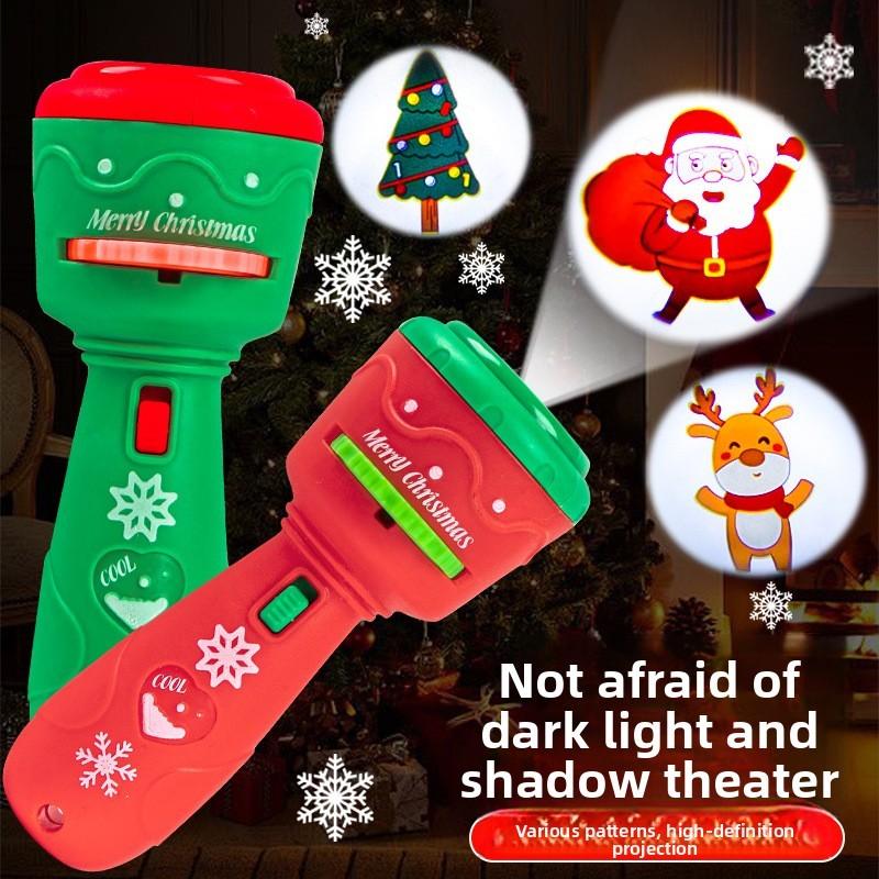 Christmas Toy Projection Flashlight For Kids With Led Light And Visual Development