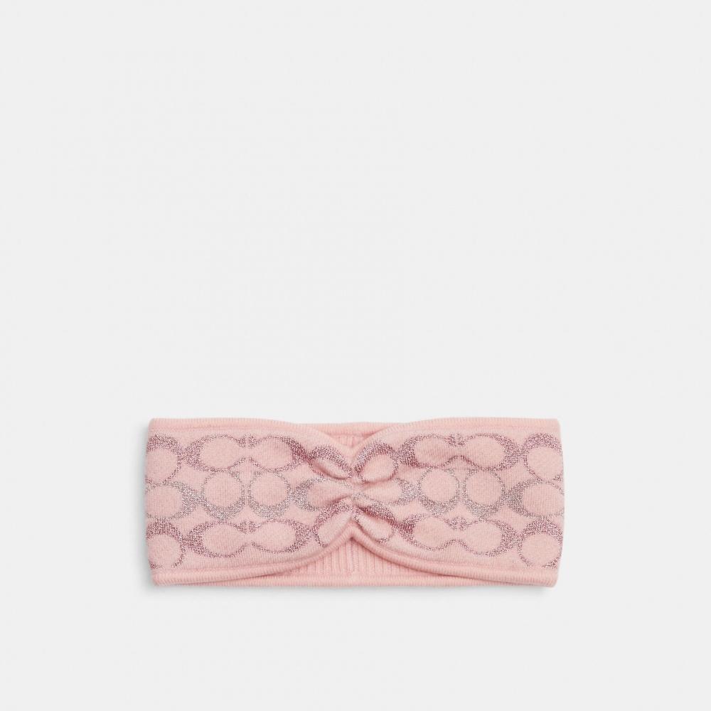 

Вязаная повязка на голову Coach Signature металлизированного цвета