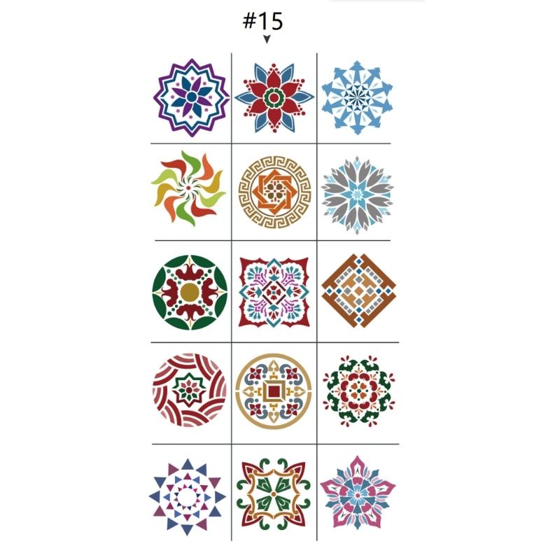 Versatile Mandalas Design Stencils For Artistic Expression Decoration Projects PET Templates With Precise Cutout Shapes