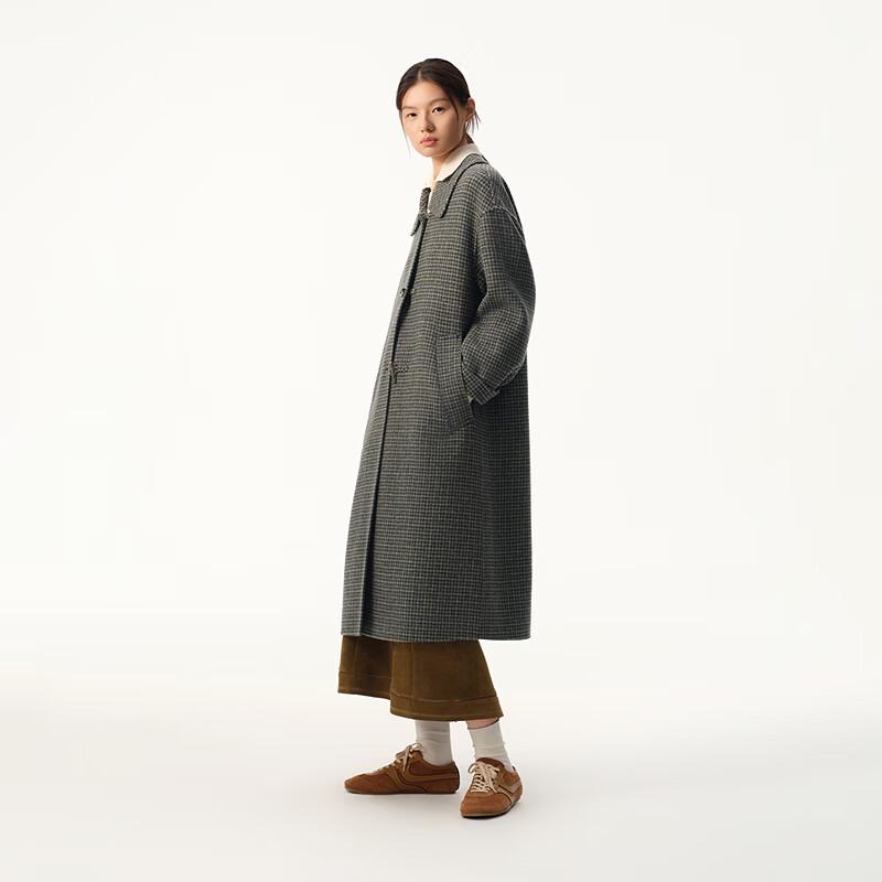 Broadcast Women's Plaid Wool Toggle Button Coat