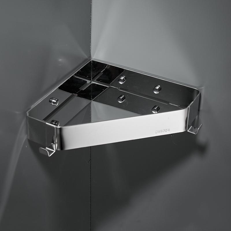 Gun Grey 304 Stainless Steel Bathroom Corner Rack Shower Storage Rack Black/Chrome Triangle Basket Wall mounted With Hook