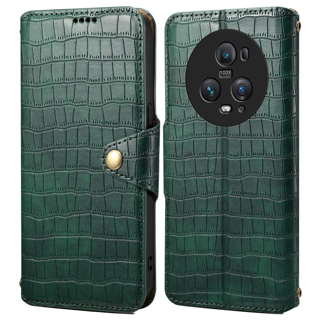Etui skórzane dla Honor Magic5 Pro Tekstura krokodyla Stojak Pokrowiec na telefon komórkowy