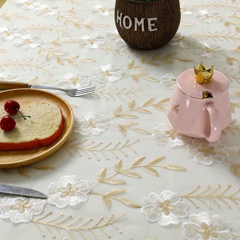 Romantic Lace Tablecloth Rectangular Polyester Fabric Home Decor Cover Perfect for Festive Occasions, Birthday Parties, and Weddings