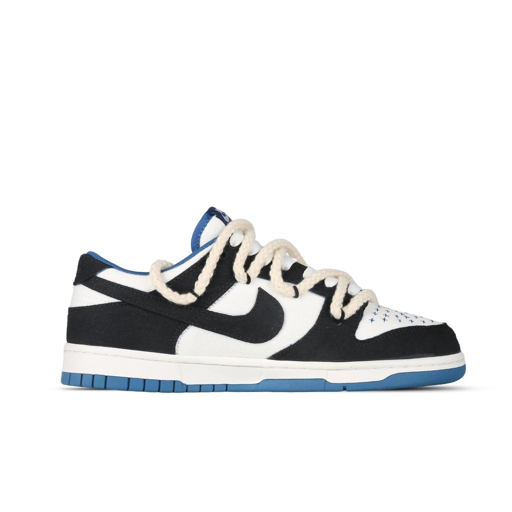 Nike Dunk Low Top Skateboard Shoes Men's Black White Blue DV0834-101(Team81-)