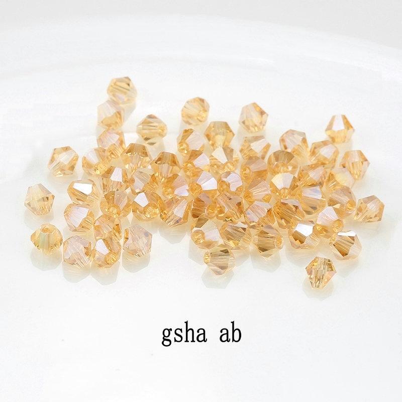 4mm 100pcs Shiny Crystal Beads Bicone Beads Glass Beads Loose Spacer Beads for Bracelet DIY Jewelry Making 200pcs